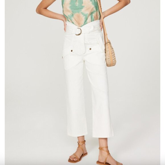 MARISSA WEBB White Canvas Pants Size 6 - Picture 1 of 8